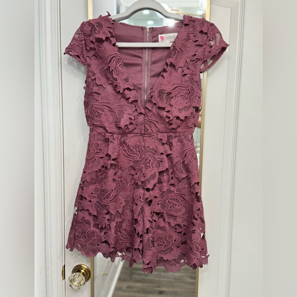 Mauve Crochet romper